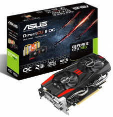 Placa video ASUS NVIDIA GTX760-DC2OC-2GD5, GTX760, PCI-E, 2048MB GDDR5, 256 bit, GPU Boost Clock : 1072 MHz, 6008 MHz, 2*DVI, HDMI, DP, OC, bulk foto