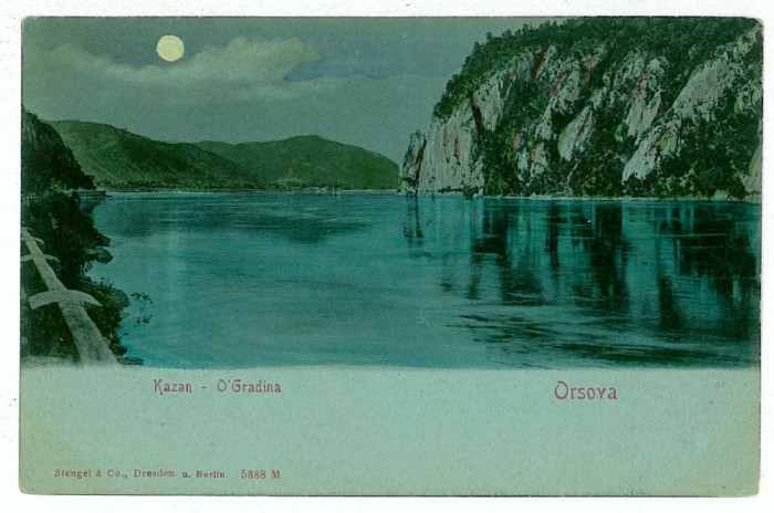 2625 - ORSOVA, Danube Kazan, Litho - old postcard - unused