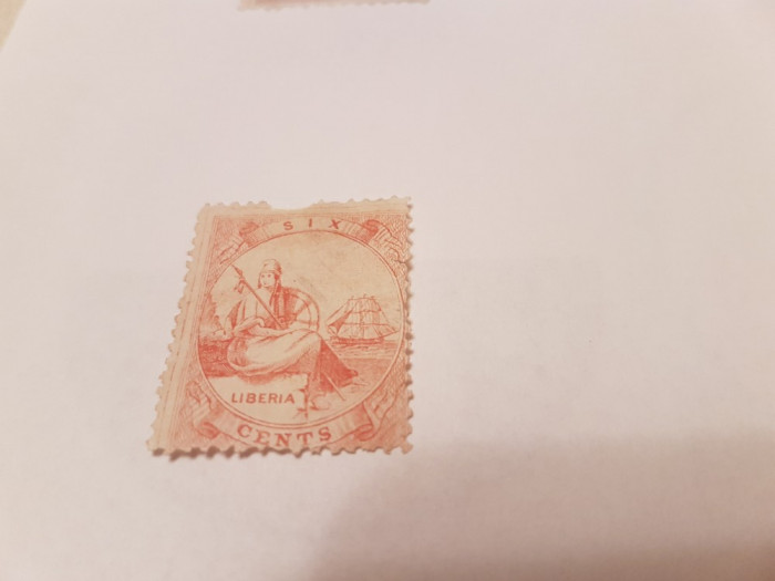 liberia 1864 alegorie / 6c MH/ 85 euro