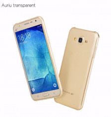 Husa HOCO ultra slim, SAMSUNG J5, gel TPU, fara capeta, GOLD transparent foto