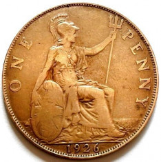 MEGA - RARITATI , MAREA BRITANIE , GEORGE V , 1 PENNY 1926 , URIASA 31mm. foto