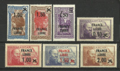 COLONII--SUPRATIPAR--FRANCE LIBRE / MADAGASCAR--1942--1944--MNH foto