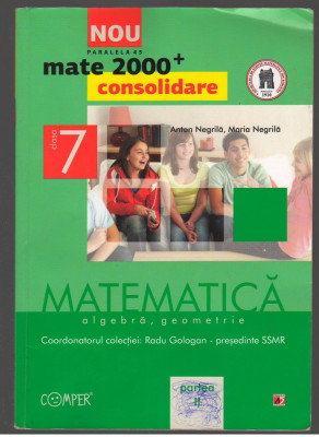 (C7421) MATEMATICA, ALGEBRA, GEOMETRIE, CLASA A 7-A - ANTON NEGRILA, PARTEA II foto