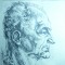 Gravura- Studiu de Portret semnat TS 1975 , dim.= 24,5 x 34,5 cm partea desenata