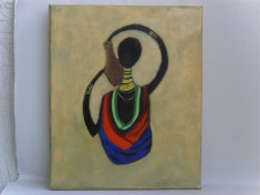 Cadoul ideal!Africana 2-pictura ulei pe panza;MacedonLuiza foto