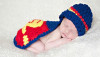 Costum crosetat bebelusi model Superman/Ironman/Batman botez sedinte foto nou, Negru, S/M