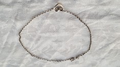 argint BRATARA de PICIOR cu Charm INIMIOARA de Efect vintage FINUTA delicata