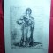 Gravura Femeie -semnat indescifrabil ( Lotar ?), dim.= 20,5x27 cm-parte desenata