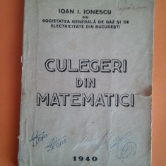 Culegeri din matematici - Ioan I. Ionescu / R2P5F
