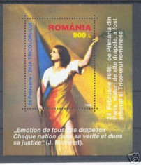 1998 Romania ,LP 1448-Ziua tricolorului,colita-MNH foto