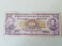 VENEZUELA 10 BOLIVARES 1988 foto