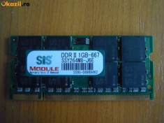 Memorie laptop SiS 1GB PC2 5300 DDR2 SODIMM 667Mhz SSY264M8-J6E foto