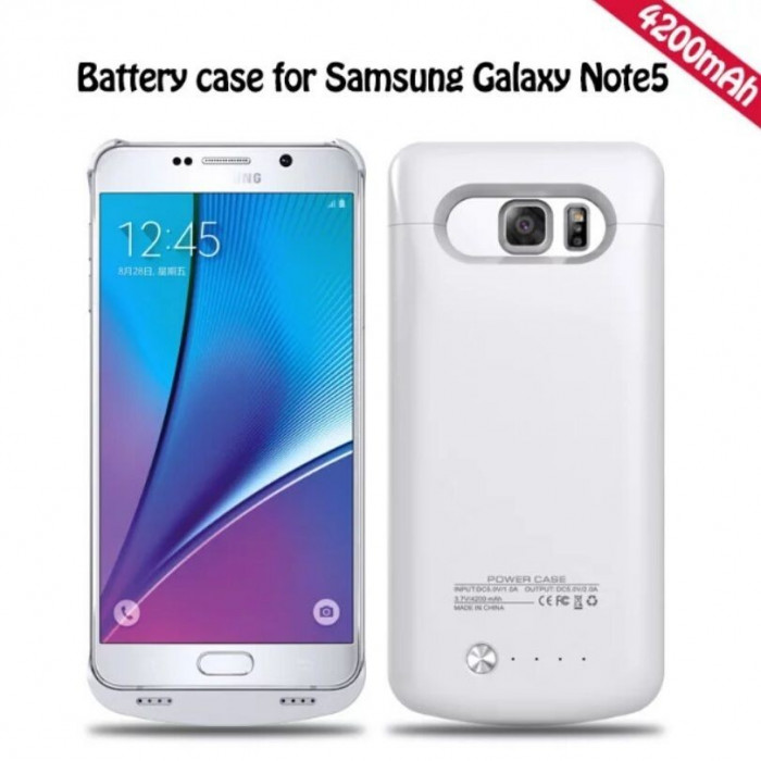 Baterie extinsa alba 4200 mah backup Samsung Galaxy Note 5