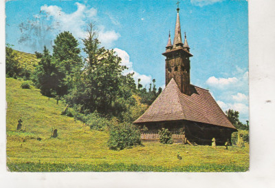 bnk cp Tara Lapusului - Biserica de lemn din Razoare - circulata - marca fixa foto