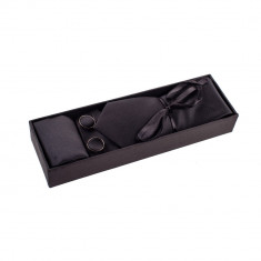 Cravata slim neagra set foto