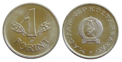 UNGARIA 1 FORINT 1949 NECIRCULATA UNC LUCIU DE BATERE din FISIC foto