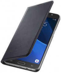 Husa Samsung EF-WJ710PBEGWW tip carte neagra pentru Samsung Galaxy J7 (2016) J710 foto