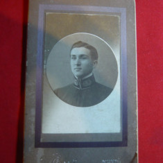 Fotografie cartonata 1910 - Militar -N.Iorgulescu ,Foto Oppelt Bucuresti, 8,3x13