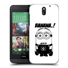 Husa HTC Desire 610 Silicon Gel Tpu Model Minion Banana B&amp;amp;W foto