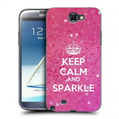 Husa Samsung Galaxy Note 2 N7100 Silicon Gel Tpu Model Keep Calm Sparkle foto