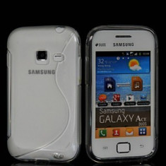 Husa Samsung S6802 Galaxy Ace Duos Silicon Gel Tpu S-Line Alba Semitransparenta foto