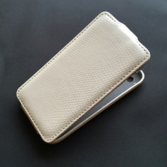 Toc iPhone 3GS Flip Piele Eco Snake Alb foto