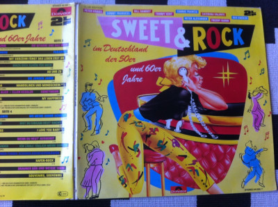 sweet &amp;amp; rock anii &amp;#039;50-&amp;#039;60 dublu disc vinyl 2 LP selectii muzica rock germany VG+ foto