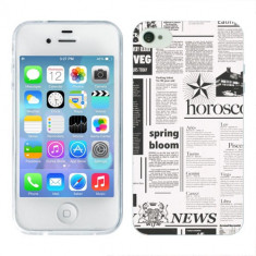 Husa iPhone 4S Silicon Gel Tpu Model Newspaper foto