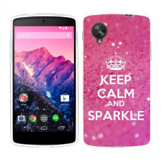 Husa LG Nexus 5 Silicon Gel Tpu Model Keep Calm Sparkle foto