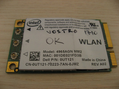 Placa de retea wireless laptop Dell Vostro 1710, Intel 4965AGN, 0UT121 foto