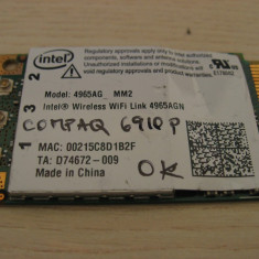 Placa de retea wireless laptop HP Compaq 6910p, Intel 4965AGN, 441082-002