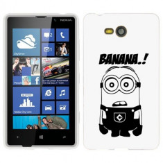 Husa Nokia Lumia 820 Silicon Gel Tpu Model Minion Banana foto