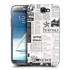 Husa Samsung Galaxy Note 2 N7100 Silicon Gel Tpu Model Newspaper foto