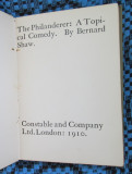 Bernard SHAW - THE PHILANDERER: A TOPICAL COMEDY (LONDON - 1910)