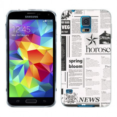 Husa Samsung Galaxy S5 G900 G901 Plus G903 Neo Silicon Gel Tpu Model Newspaper foto