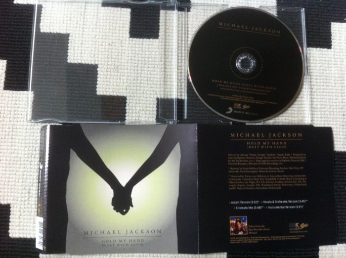 Michael Jackson duet With Akon &lrm;Hold My Hand 2010 cd disc maxi single muzica pop