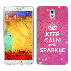 Husa Samsung Galaxy Note 3 N9000 N9005 Silicon Gel Tpu Model Keep Calm Sparkle foto