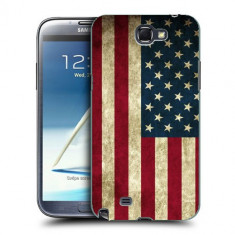 Husa Samsung Galaxy Note 2 N7100 Silicon Gel Tpu Model USA Flag foto
