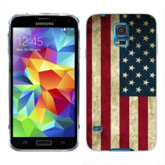 Husa Samsung Galaxy S5 G900 G901 Plus G903 Neo Silicon Gel Tpu Model USA Flag foto