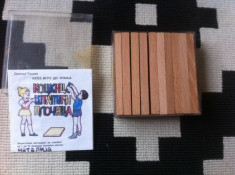 set cuburi betisoare placa lemn cunoastere prin joc educativ logica pentru copii foto