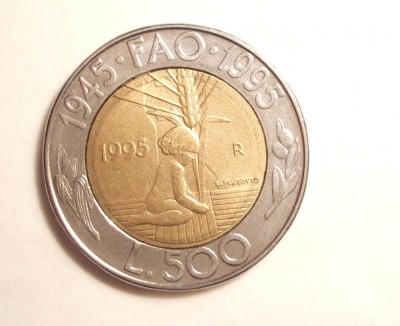 SAN MARINO 500 LIRE 1995 FAO foto