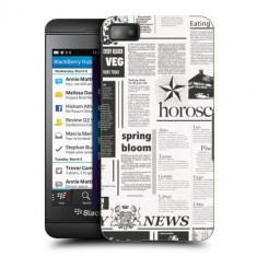 Husa BlackBerry Z10 Silicon Gel Tpu Model Newspaper foto