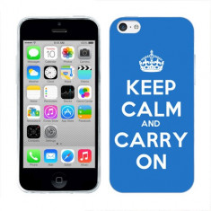 Husa iPhone 5C Silicon Gel Tpu Model Keep Calm Carry On foto