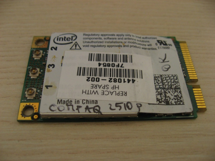 Placa de retea wireless laptop HP Compaq 2510p, Intel 4965AGN, 441082-002