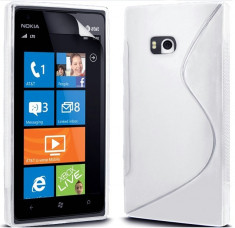 Husa Nokia Lumia 900 Silicon Gel Tpu S-Line Alba foto
