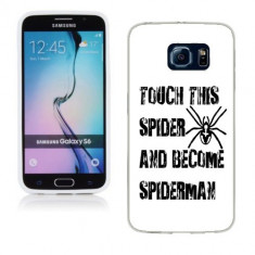 Husa Samsung Galaxy S6 G920 Silicon Gel Tpu Model Spider Touch B&amp;amp;W foto