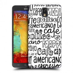 Husa Samsung Galaxy Note 3 N9000 N9005 Silicon Gel Tpu Model Coffee Text B&amp;amp;W foto