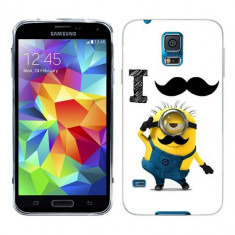 Husa Samsung Galaxy S5 G900 G901 Plus G903 Neo Silicon Gel Tpu Model Minion Mustache foto