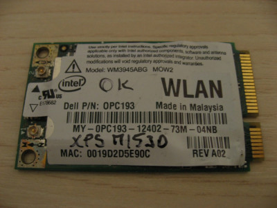 Placa de retea wireless laptop Dell XPS M1530, Intel WM3945ABG MOW2, 0PC193 foto