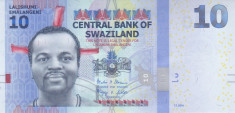 Bancnota Swaziland 10 Emalangeni 2014 - P36b UNC foto